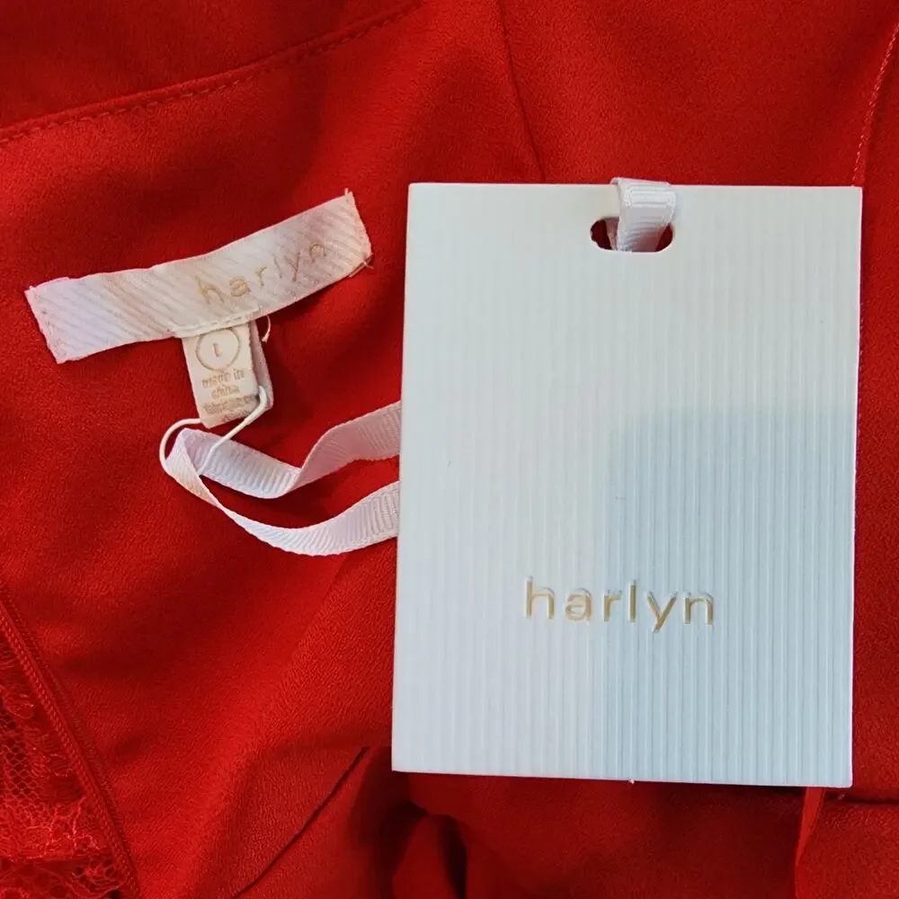 NWT Harlyn Pleated Mix Media Colorblock Evening Dress | Women's L